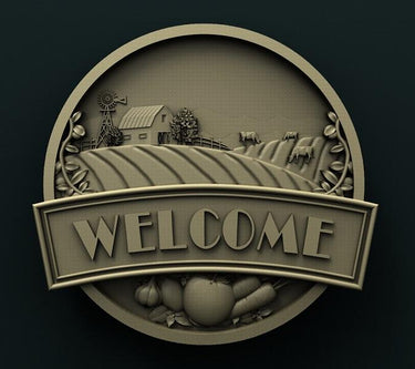 WELCOME SIGN 3D STL 3DWave